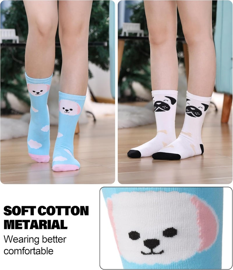 SDBING Womens Cat Socks Cute Gifts Animal Soft Breathable Thin Cotton Casual Crew Socks 5 Pairs - Image 2